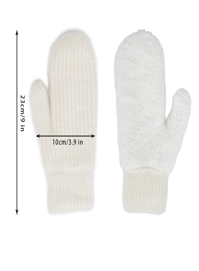 CXQRR Winter Mittens for Women Warm Fleece Cozy Knit Thick Thermal Wool Snow Gloves & Mittens for Cold Weather Gifts - Image 4